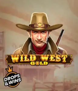  Meet the daring sheriff of "Wild West Gold," a captivating slot game by Pragmatic Play. The image shows a determined sheriff with a sheriff’s badge, set against a sun-baked Old West town backdrop. The game's title is boldly featured in a classic font, complementing the Wild West adventure theme. 