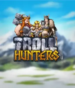 Immerse yourself in "Troll Hunters," where bold Viking warriors are poised to confront their foes. The logo features a pair of Vikings, male and female, dressed for battle, with a frosty landscape. They radiate strength and courage, symbolizing the essence of the game's adventurous theme.